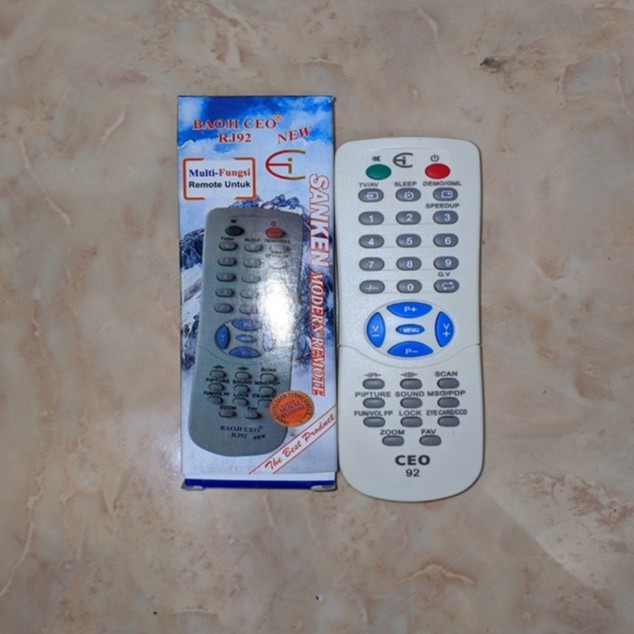 REMOT TV MULTI SANKEN TABUNG  RJ-92 | TANPA SETTING | ECER & GROSIR