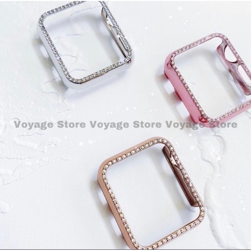 Diamond Fashion Casing cover bumper apple watch hard case series 4 5 6 SE 44mm 40mm 38mm aksesoris