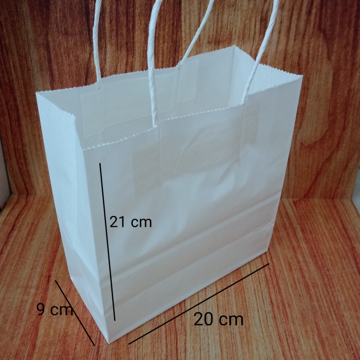 

[RESTOCK] paperbag paper bag putih 20 x 9 x 21 TERMURAH