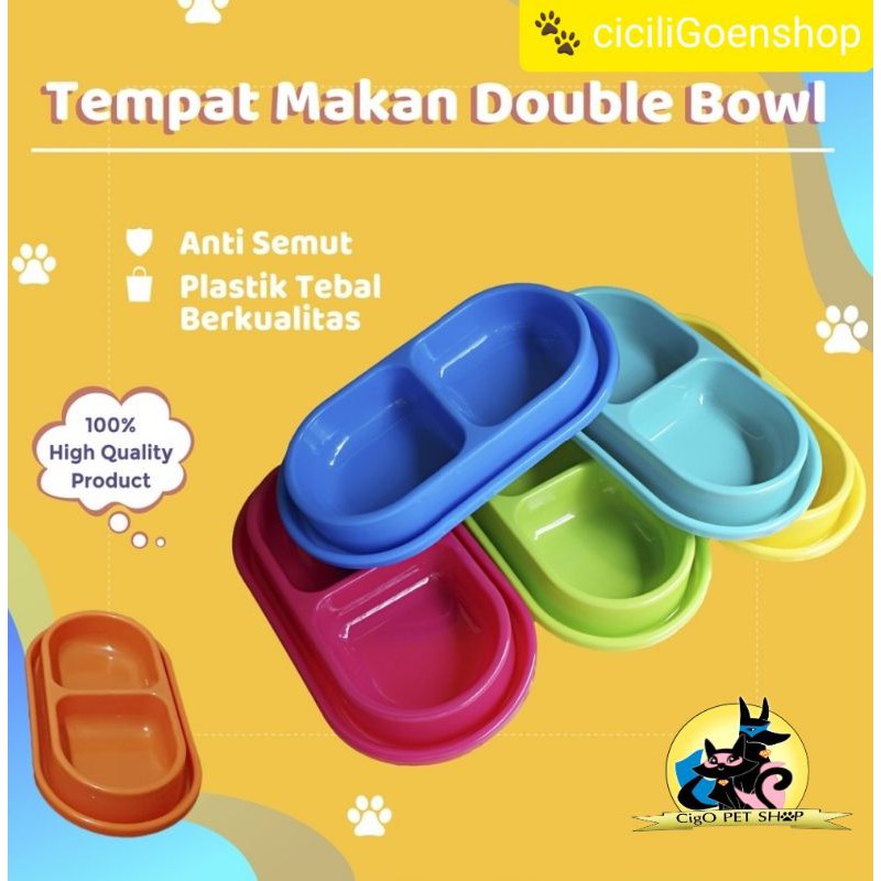 Tempat Makan tebal Kucing Anjing double anti semut premium mangkuk makan minum chiro plate