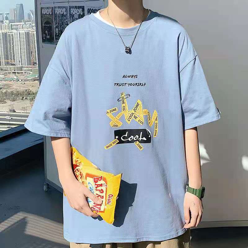 T-SHIRT FASHION PRINTING KATUN 100 STYLE KOREAN FOREIGNER OVERSIZE NORMAL STYLE