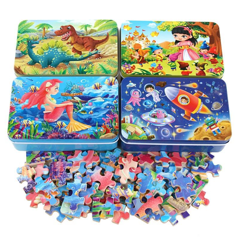 Jigsaw Puzzle Kayu Kaleng 60 Pcs/ Puzzle 60 Keping Baru Lucu