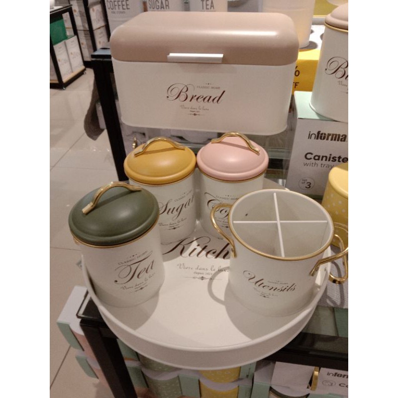 Canister Set Classic Informa||Toples Sugar Tea Coffee||Box Roti||Nampan Unik