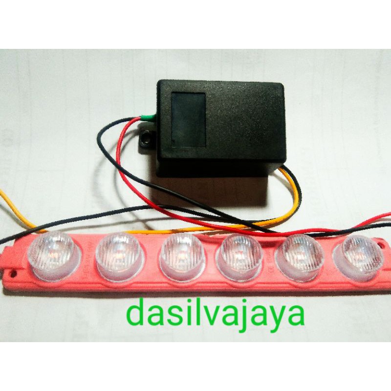 MODUL LAMPU LED KILAT /BLITZ PESAWAT +1LAMPU LED 6 Mt merah 12 VOLT