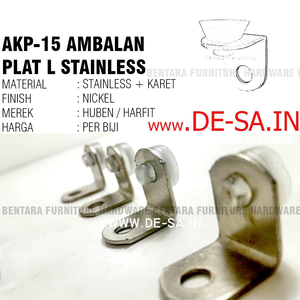 HUBEN AKP-15 Ambalan Plat L Stainless Kop Karet - Self Support Fitting