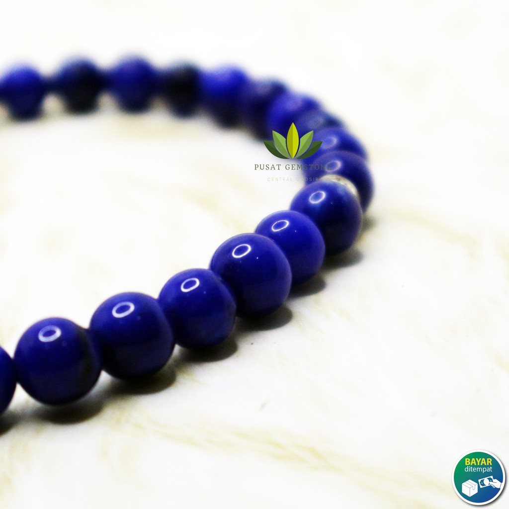 Tasbih Batu Biru 33 Butir Blue Jade / Biru