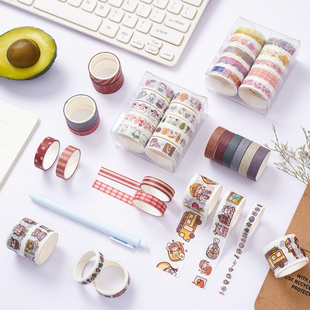 Preva8 /10/12Rolls/Set Washi Tape Lucu Segar Kualitas Tinggi Scrapbooking Gadis Hati Sedikit Segar Kreatif Alat Tulis DIY Bahan