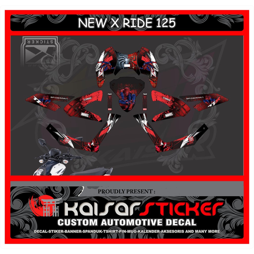STICKER MOTOR YAMAHA X RIDE 125 FULL BODY SPIDERMAN