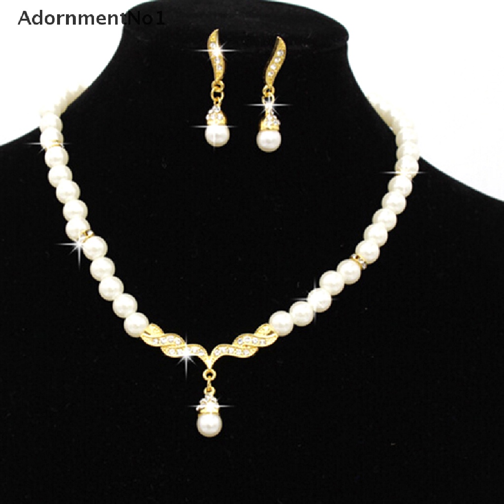 (AdornmentNo1) Set Kalung + Anting Gantung Panjang Tusuk Motif Sayap Malaikat + Mutiara Imitasi Untuk Wanita