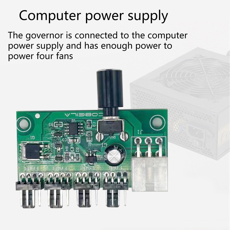 Btsg Chassis Fan Hub CPU Pendingin 4port 12V Ke Fan-Header Dengan 4pin PWM Controller Didedikasikan Regulator Komputer