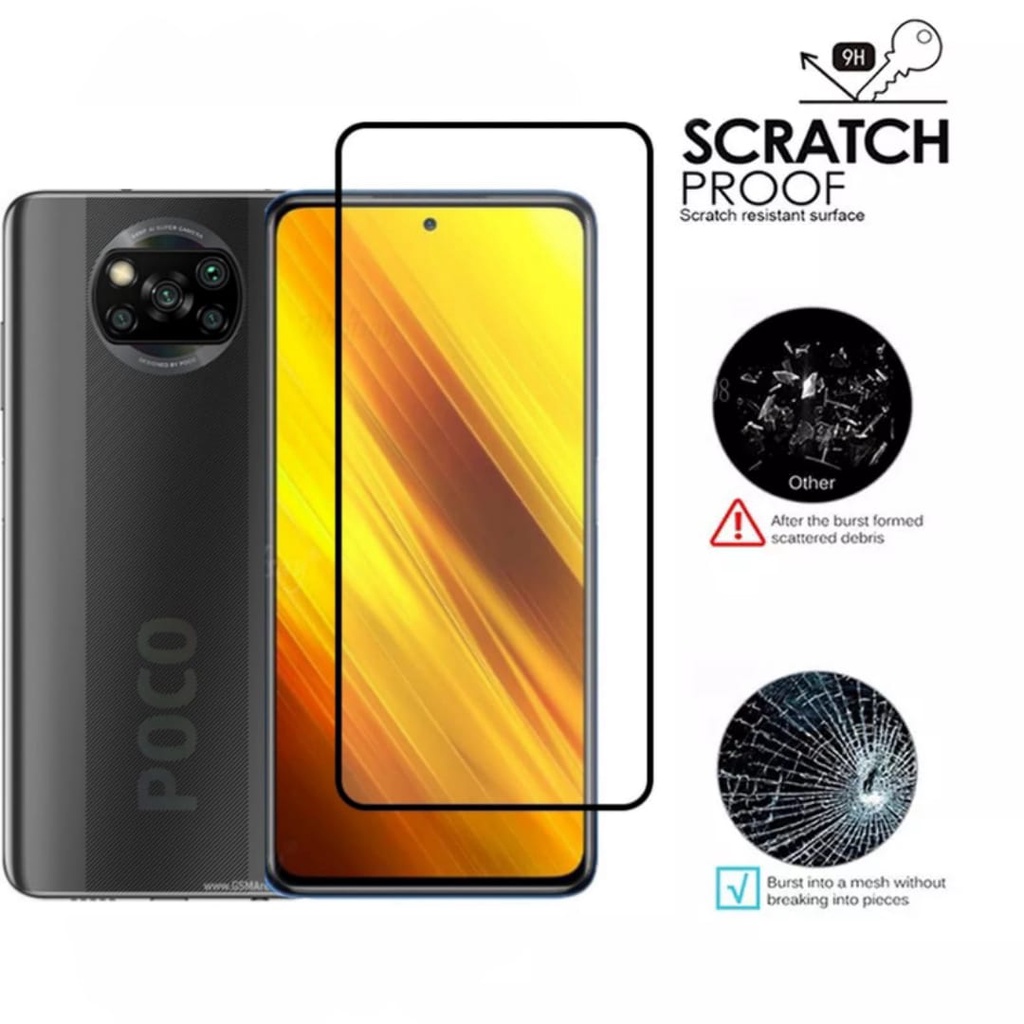 PROMO 2in1 TEMEPERED GLASS FULL COVER BLACK +LENS CAMERA For Xiaomi POCO X3/POCO X3 Pro/POCO X3 NFC