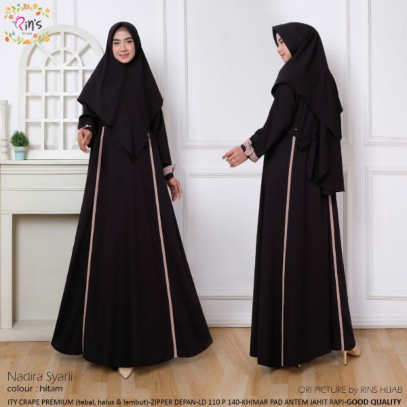 GAMIS MUSLIMAH SET KHIMAR NADIRA SYARI ORI BY RIN'S HIJAB