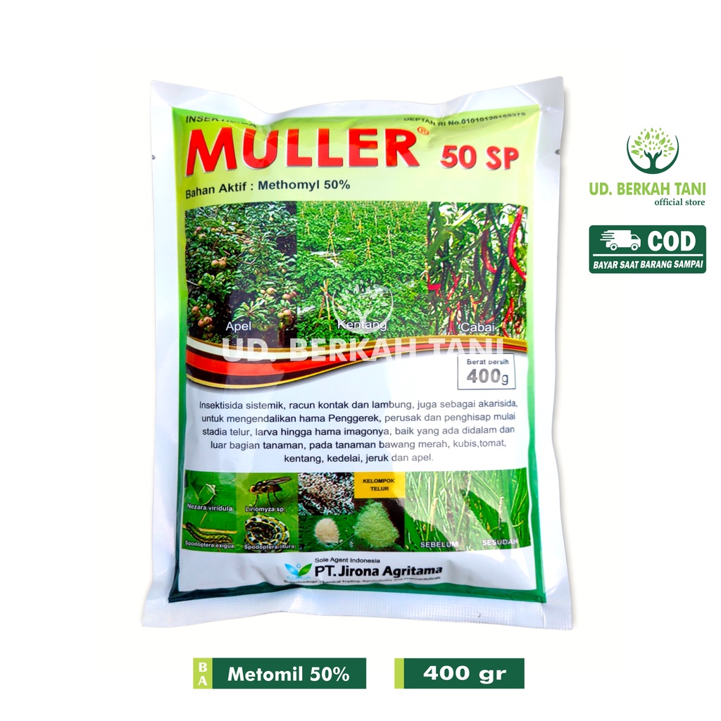 INSEKTISIDA MULLER 400 GR METOMIL 50% CV ALAM HIJAU