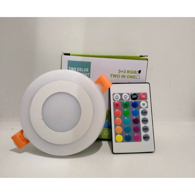 Downlight Led Panel Remote 2 Warna 6+3W 3+3W Putih+RGB