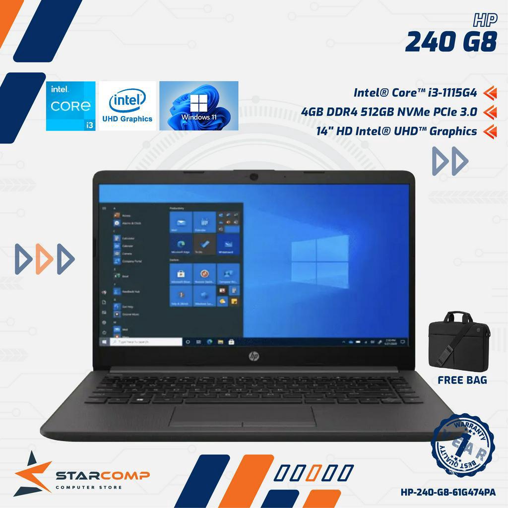 Laptop HP 240 G8 Core i3-1115G4 8GB 512GB SSD 14&quot; Windows 11