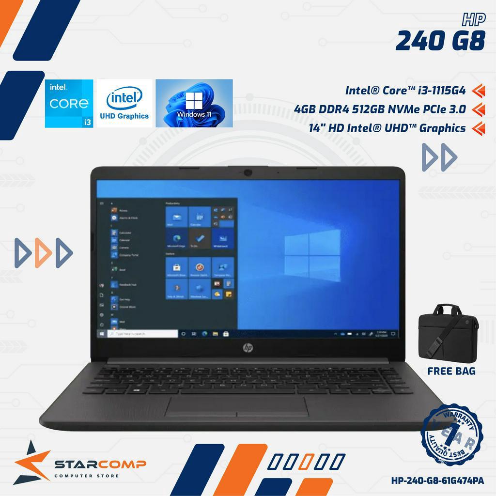 Laptop HP 240 G8 Core i3-1115G4 8GB 512GB SSD 14&quot; Windows 11