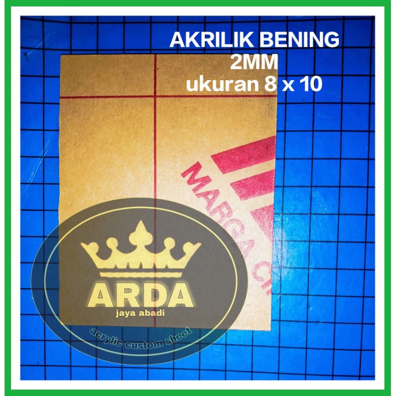 Akrilik bening 2mm 8 x 10 akrilik lembaran