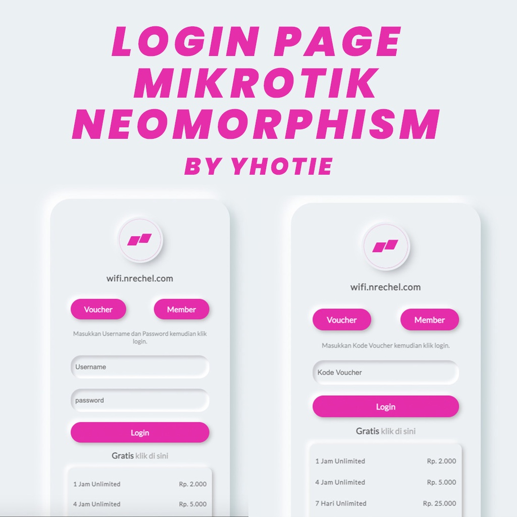 LOGIN PAGE MIKROTIK NEOMORPHISM KEREN