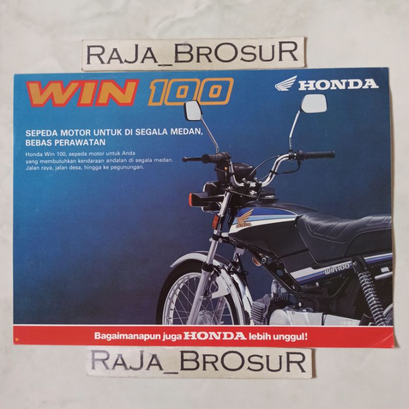 Poster brosur katalog flyer jadul lawas Honda Win 100/Win100 1992