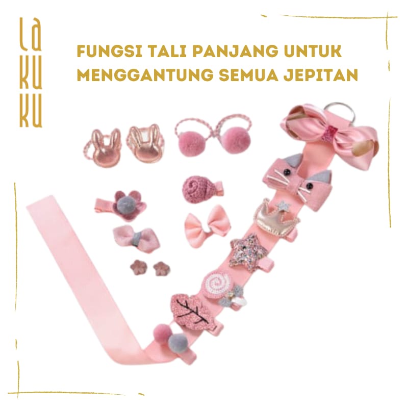 Lakuku - Aksesoris Rambut Jepitan Ikat Rambut Set 1 Box isi 18 pc