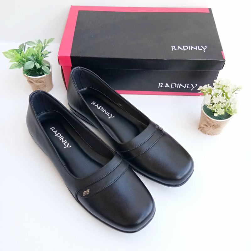 Sepatu Kerja Flat shoes Pantofel Wanita Kulit