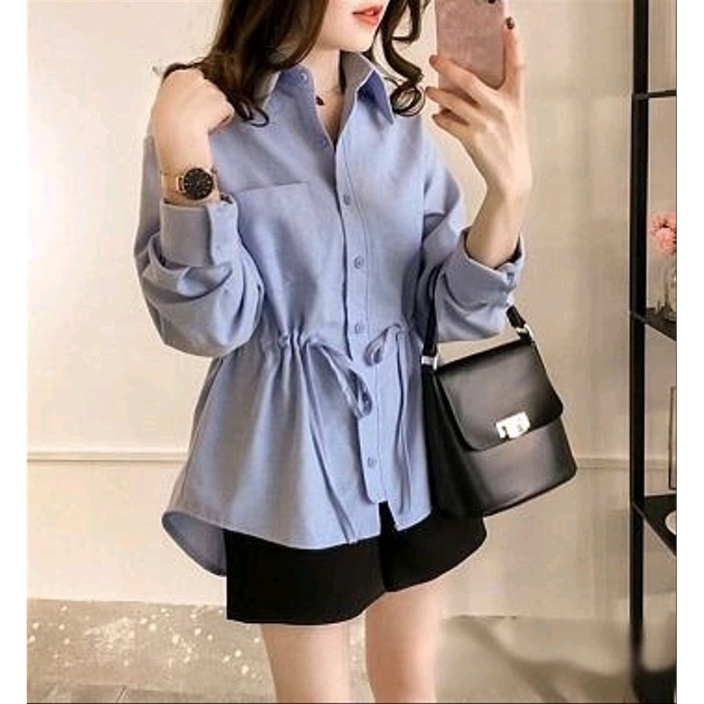 H TOP CICILIA atasan blouse baju wanita kancing busui polos casual kerja kuliah gereja kondangan