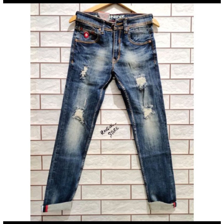 celana Levis panjang pria model sobek /celana klonik
