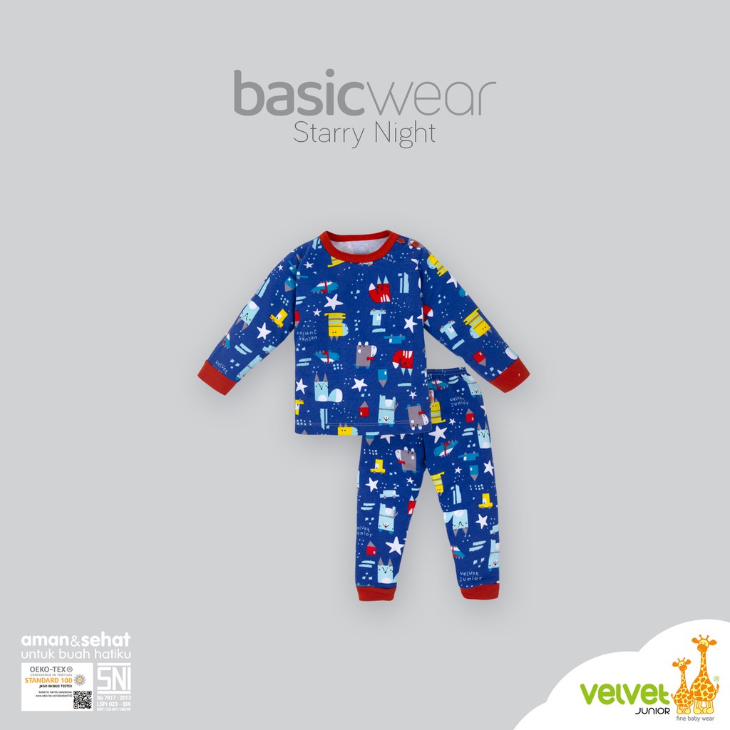 Setelan PANJANG Velvet Junior STARRY Night / Oblong Anak Unisek Panjang Celana Panjang | Bwr IX