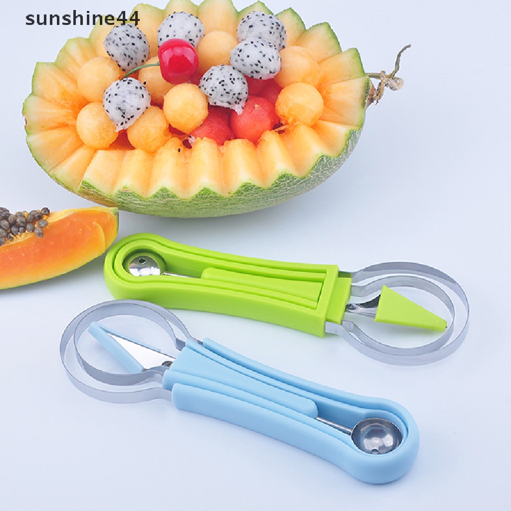 Sunshine 4 in 1 Sendok Scoop Pemotong Semangka / Melon Bahan Stainless Steel