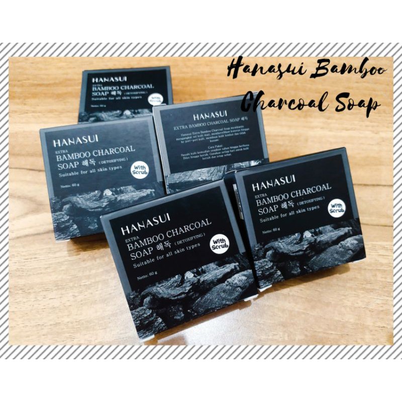 HANASUI BAMBOO CHARCOAL SOAP - BAMBOO CHARCOAL WITH SCRUB - 60gr