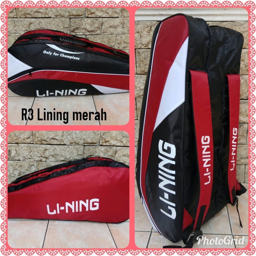 TAS RAKET BADMINTON LINING R3 LOKAL WARNA