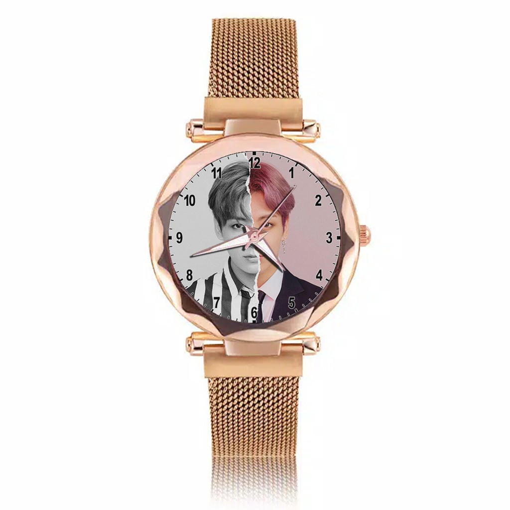 Jam Tangan Wanita Custom - KPOP BTS {JUNGKOK} Free Box &amp; Batre Cadangan