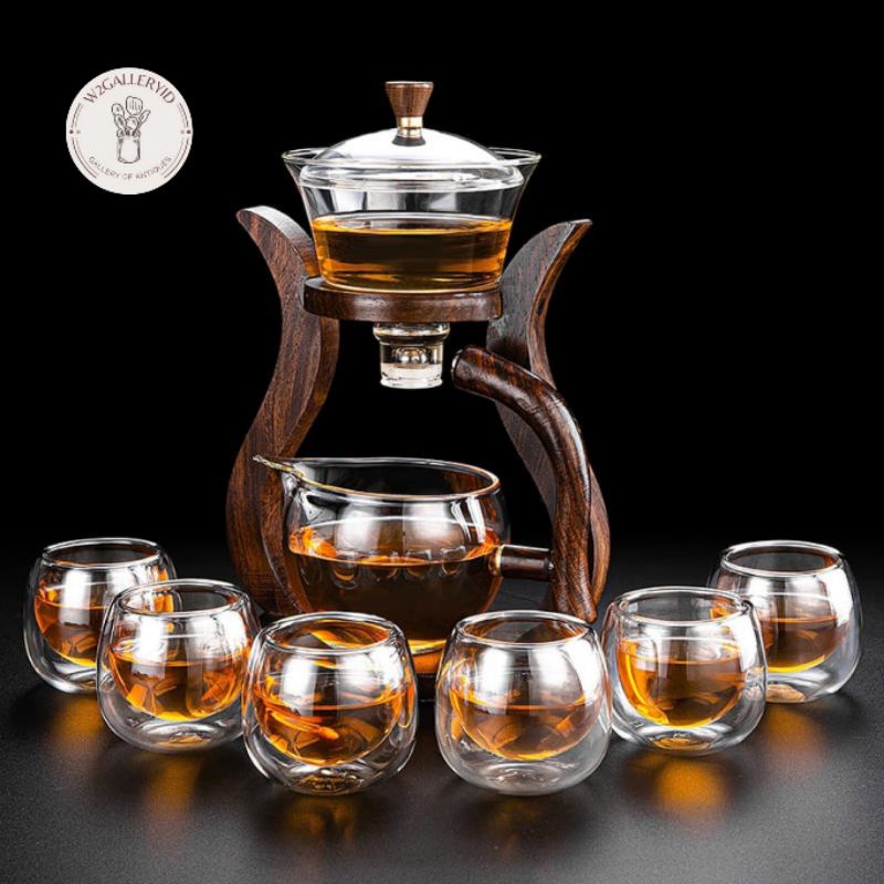 Lazy Glass Tea set/tea set gelas kaca/tea set kaca import/tea set gelas china