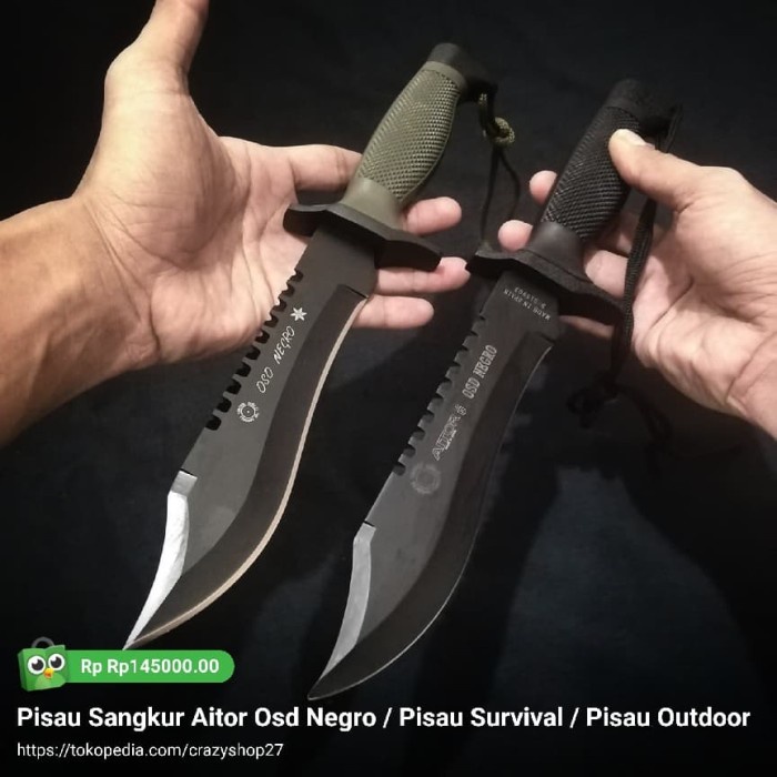 Pisau Sangkur Aitor Osd Negro / Pisau Survival / Pisau Outdoor