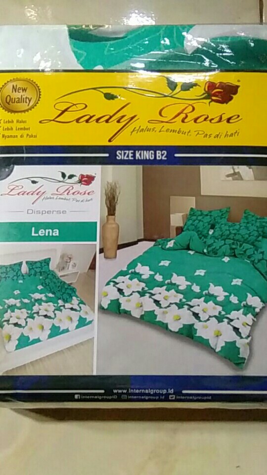 Lady Rose Sprei King Bantal 2 (180x200) - Lena