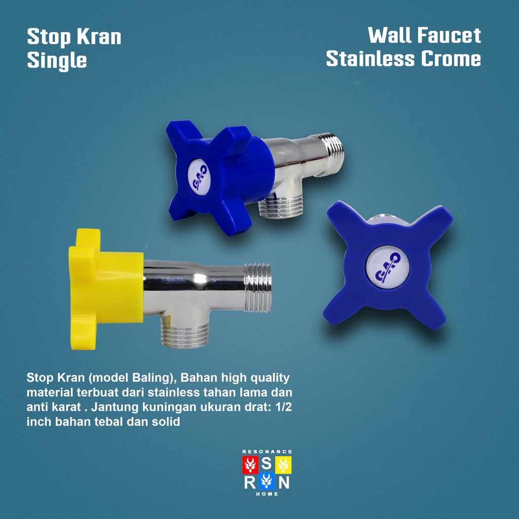 Stop Kran Shower Single Kloset Warna 1/2 Inch Resonance Home