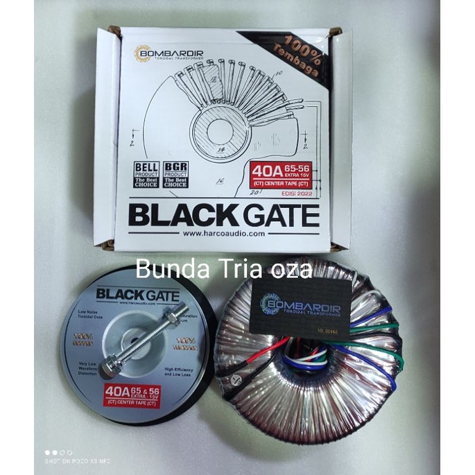 Trafo toroid 40A CT 65 V black gate murni 100% tembaga Bombardir Bell