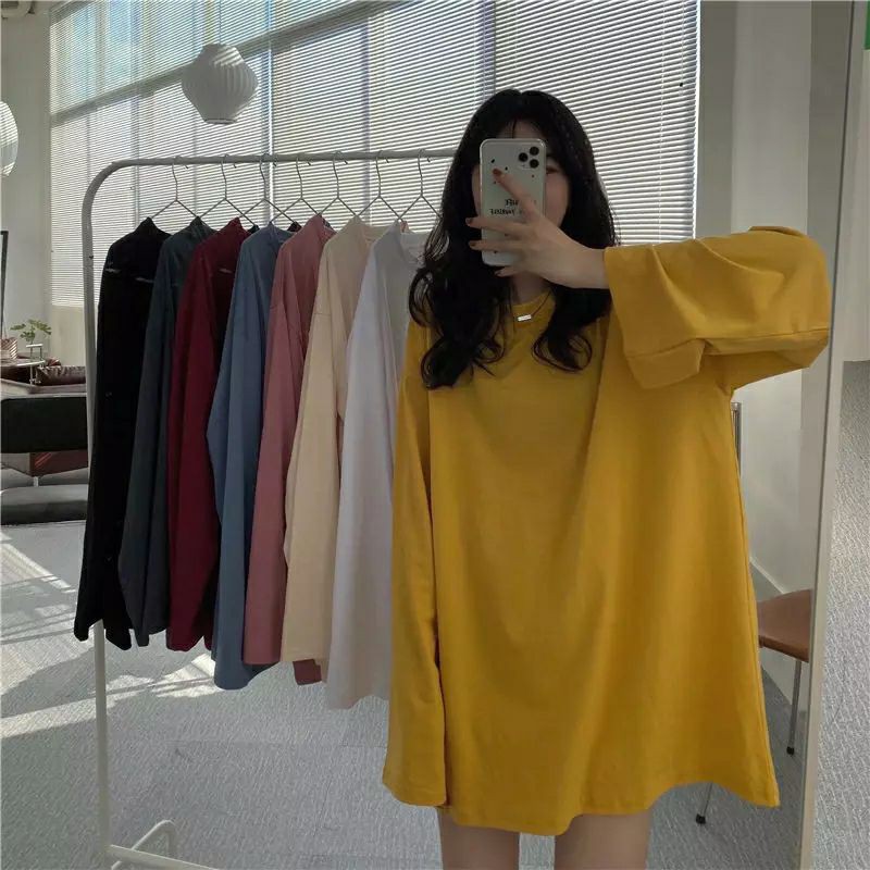  Kaos  Oversize  Lengan Panjang Ulzzang Korea Premium 