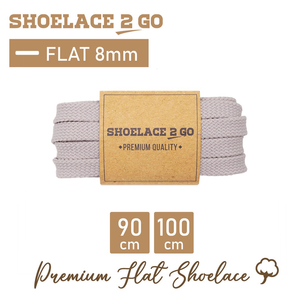 SHOELACE 2 GO PREMIUM TALI SEPATU GEPENG PIPIH FLAT L3 - LIGHT PURPLE - 90CM 100CM