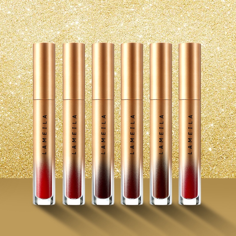 LAMEILA Lip Glaze matte Gold Edition ~ Lipstik  Pelembab Tahan Lama Lip Gloss Pewarna Bibir Cair 1021