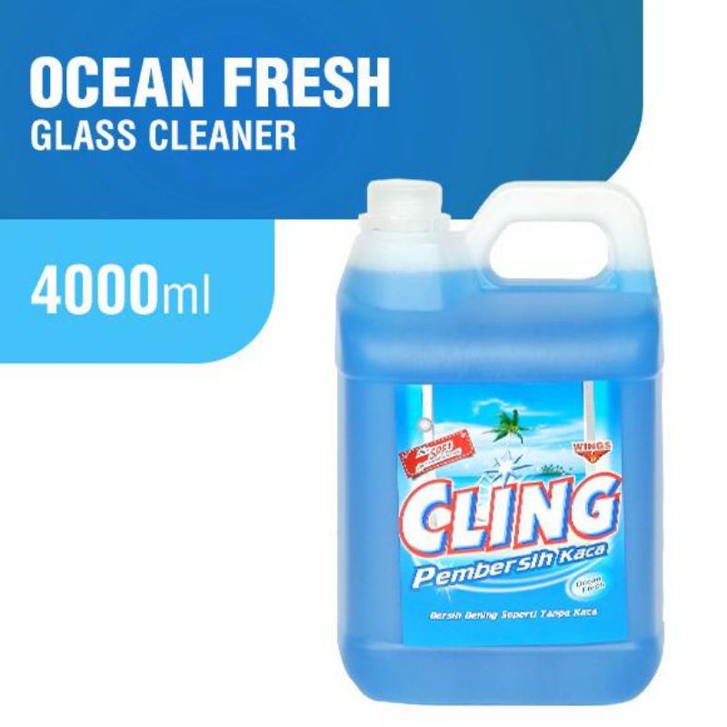 Cling Pembersih Kaca OCEAN FRESH - 4 Liter/JERIGEN