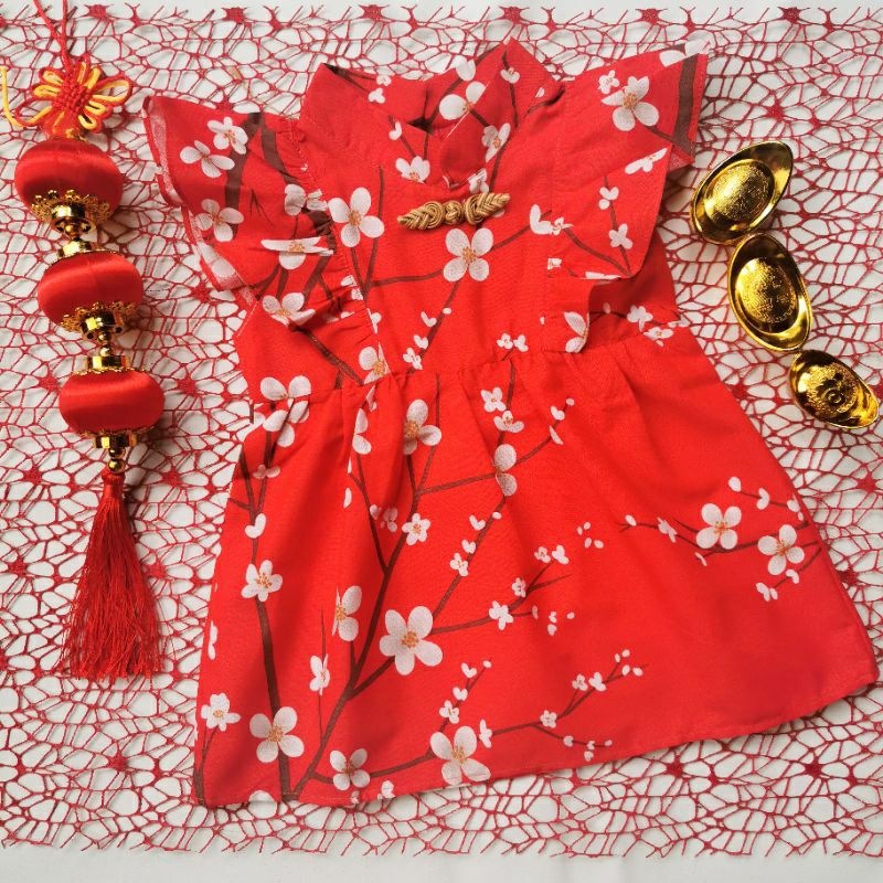 Dress imlek anak/dress sincia anak/dress imlek balita/dress imlek lucu