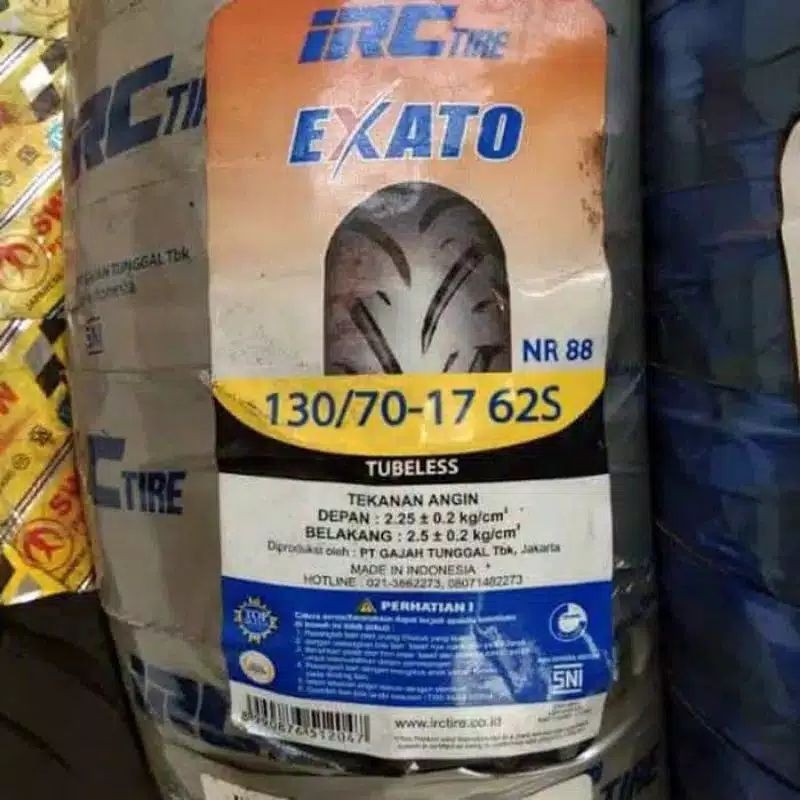 Ban irc exato ring 17 ukuran 130/70-17 ban motor tubeless
