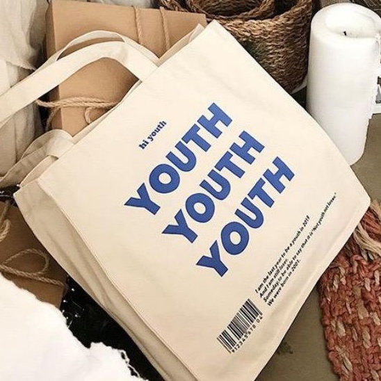 TOTEBAG HI YOUTH (crbn_cloth) Totebag quotes aesthetic