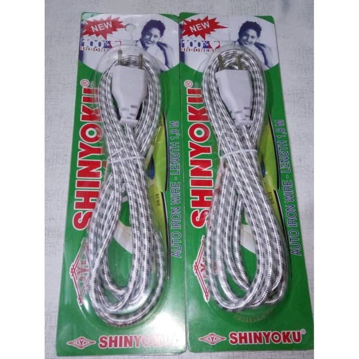 Kabel Setrika Shinyoku Steker Gepeng Isi 2 Kabel Bagus SNI 1,8m Meter