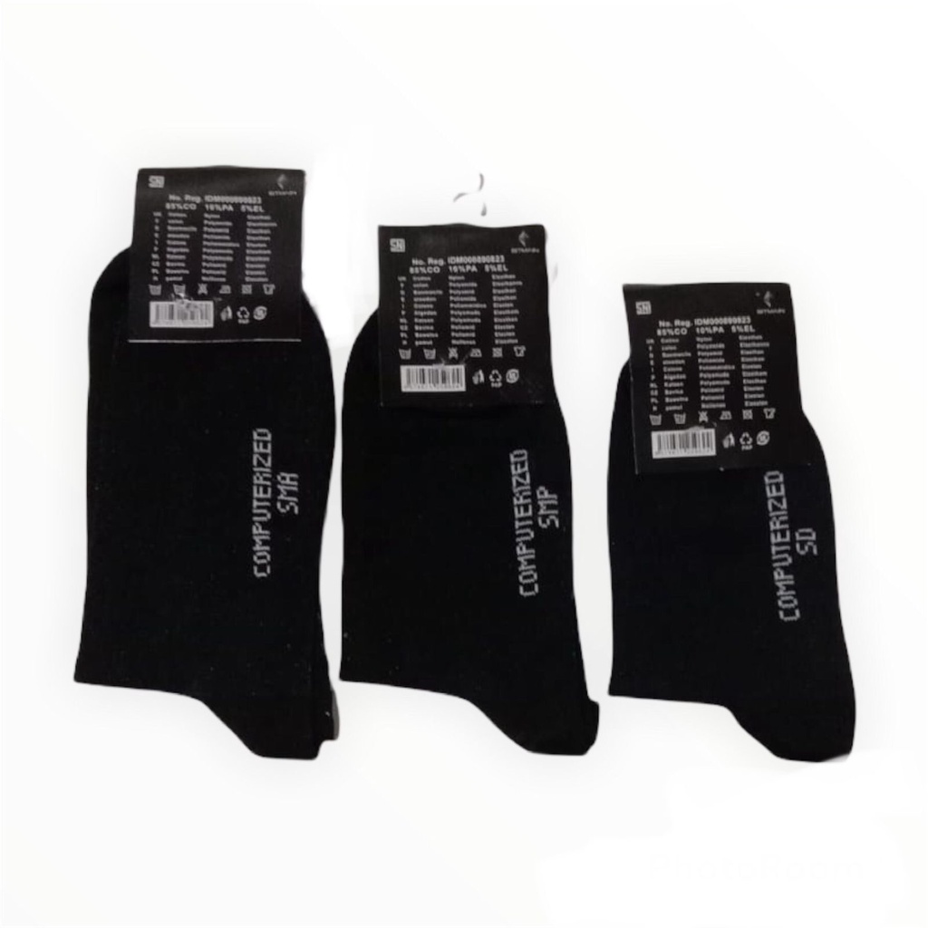 KAOS KAKI SEKOLAH SD SMP SMA PANJANG WARNA HITAM POLOS KOMPUTER , KAOSKAKI COMPUTER SEKOLAHAN WAENAHITAM LUSINAN / GROSIRAN
