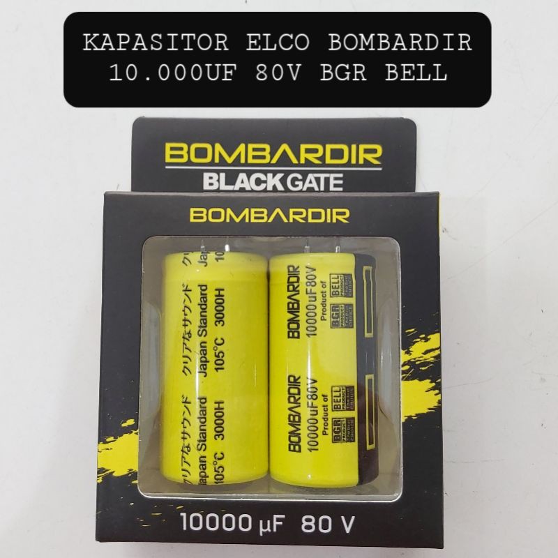 (2 BIJI) Kapasitor Elco BOMBARDIR 10000 UF 80 VOLT BGR BELL Elko