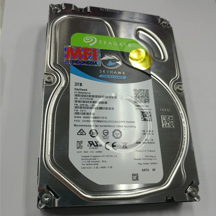 HARDDISK SEAGATE SKYHAWK CCTV 3TB - MFI INDONESIA ORIGINAL