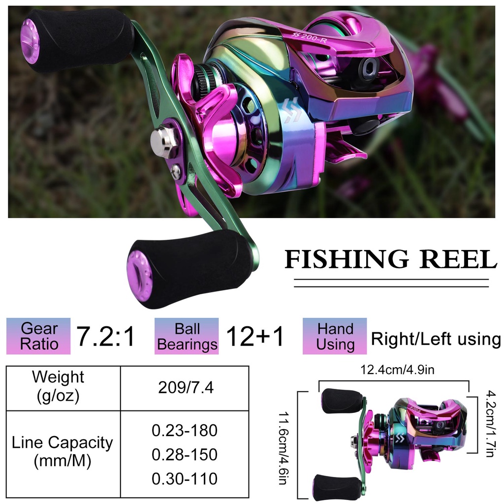 12+1 BB Castiing Fishing Reel dengan gear ratio tinggi 7.2:1 Dan EVA Handle untuk alat pancing air tawar.