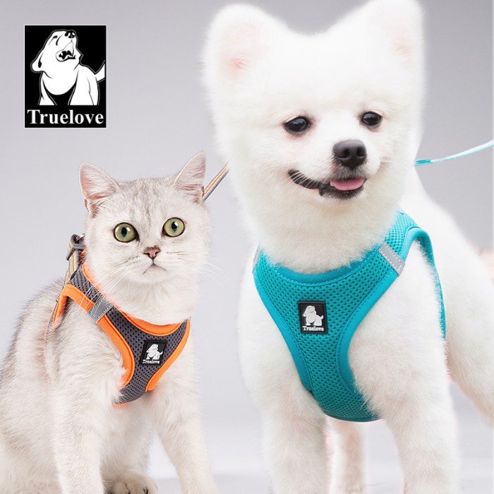 TRUELOVE SET MESH HARNESS LEASH Puppy Cat Pet Dog - Tali Tuntun Anjing